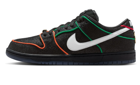 Nike SB Dunk Low Pro QS 'Black White Challenge Red' – Men's